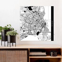 Plakat samoprzylepny Mapy miast świata - Kopenhaga - biała
