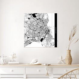 Plakat samoprzylepny Mapy miast świata - Kopenhaga - biała