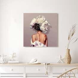 Obraz na płótnie Kobiecy portret z kwiatami