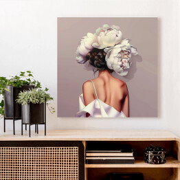 Obraz na płótnie Kobiecy portret z kwiatami