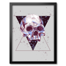 Obraz w ramie Ilustracja - czaszka na tle ciemnego trójkąta