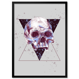 Plakat w ramie Ilustracja - czaszka na tle ciemnego trójkąta