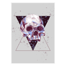 Plakat samoprzylepny Ilustracja - czaszka na tle ciemnego trójkąta