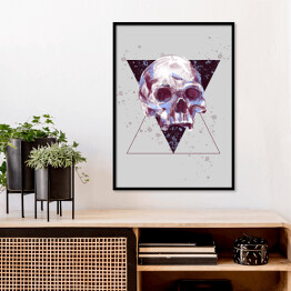 Plakat w ramie Ilustracja - czaszka na tle ciemnego trójkąta