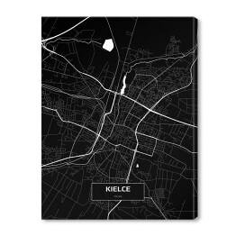 Obraz na płótnie Mapa Kielc czarno-biała