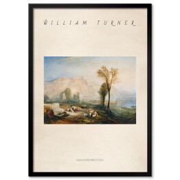 Obraz klasyczny William Turner "Widok Ehrenbreitstein" - reprodukcja z napisem. Plakat z passe partout
