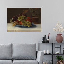 Plakat samoprzylepny Magnus von Wright Martwa natura. Winogrona i jabłka. Reprodukcja obrazu