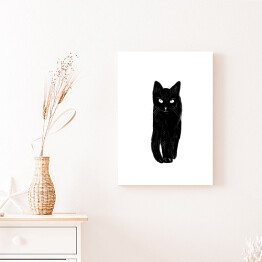 Obraz na płótnie Zbliżający się czarny kot