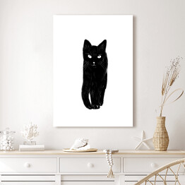 Obraz na płótnie Zbliżający się czarny kot