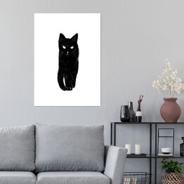 Plakat Zbliżający się czarny kot