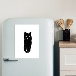 Magnes dekoracyjny Zbliżający się czarny kot