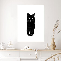 Plakat Zbliżający się czarny kot