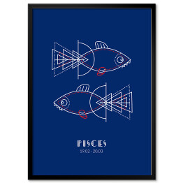 Plakat w ramie Znaki zodiaku - ryby