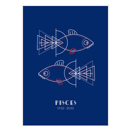 Plakat samoprzylepny Znaki zodiaku - ryby