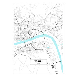 Plakat samoprzylepny Mapa Torunia 