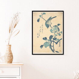 Plakat w ramie Utugawa Hiroshige Camellia and Bird. Reprodukcja