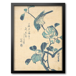 Obraz w ramie Utugawa Hiroshige Camellia and Bird. Reprodukcja