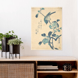 Plakat Utugawa Hiroshige Camellia and Bird. Reprodukcja