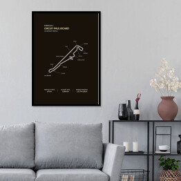 Plakat w ramie Circuit Paul Ricard - Tory wyścigowe Formuły 1