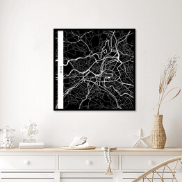 Plakat w ramie Mapy miast świata - Berno - czarna