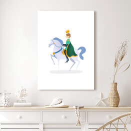 Obraz na płótnie Bajkowy książę na koniu