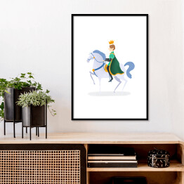 Plakat w ramie Bajkowy książę na koniu