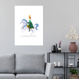 Plakat samoprzylepny Bajkowy książę na koniu