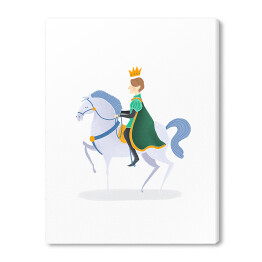 Obraz na płótnie Bajkowy książę na koniu