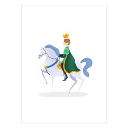 Plakat samoprzylepny Bajkowy książę na koniu