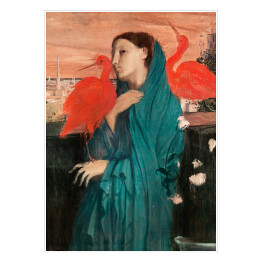 Plakat samoprzylepny Young Woman with Ibis Edgar Degas. Reprodukcja obrazu