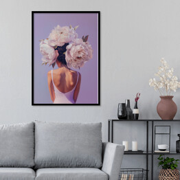 Plakat w ramie Dziewczyna z kwiatami we włosach