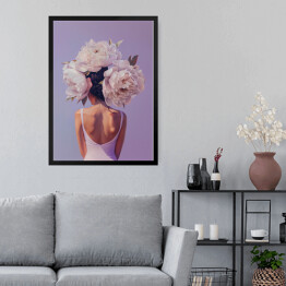 Obraz w ramie Dziewczyna z kwiatami we włosach