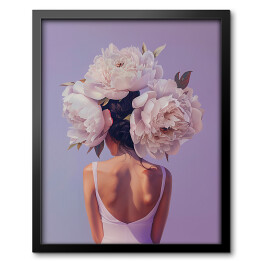Obraz w ramie Dziewczyna z kwiatami we włosach
