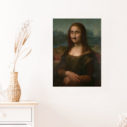 Plakat samoprzylepny Mona Lisa z wąsami
