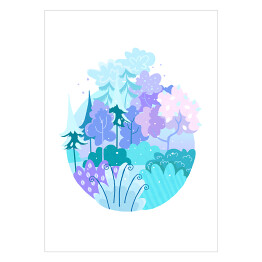 Plakat samoprzylepny Ilustracja - pastelowy las