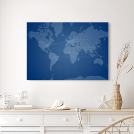 Obraz klasyczny Niebieska mapa świata 
