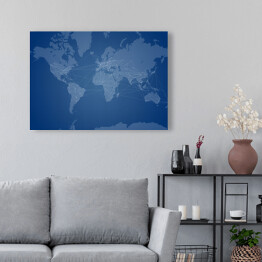 Obraz na płótnie Niebieska mapa świata 