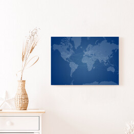 Obraz klasyczny Niebieska mapa świata 