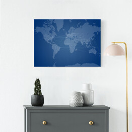 Obraz na płótnie Niebieska mapa świata 