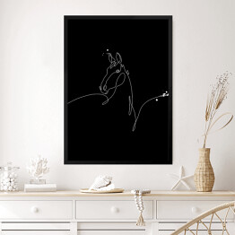 Obraz w ramie Minimalistyczny koń - czarne konie