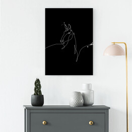 Obraz na płótnie Minimalistyczny koń - czarne konie