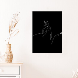 Plakat samoprzylepny Minimalistyczny koń - czarne konie