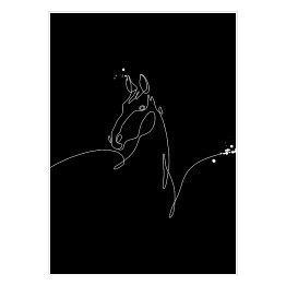 Plakat samoprzylepny Minimalistyczny koń - czarne konie