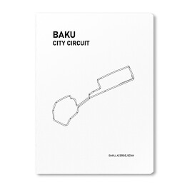 Obraz na płótnie Baku City Circuit - Tory wyścigowe Formuły 1 - białe tło