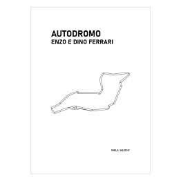 Autodromo Enzo E Dino Ferrari - Tory wyścigowe Formuły 1 - białe tło