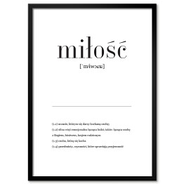 Obraz klasyczny Miłość - czarna minimalistyczna typografia na białym tle