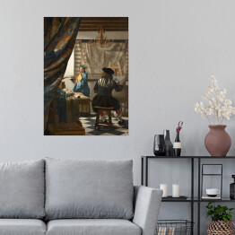 Plakat samoprzylepny Jan Vermeer "Sztuka malowania" - reprodukcja