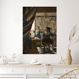 Plakat samoprzylepny Jan Vermeer "Sztuka malowania" - reprodukcja