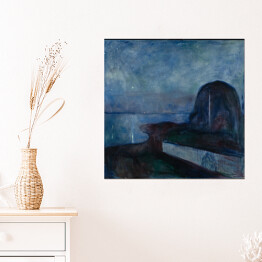 Plakat samoprzylepny Edvard Munch Starry Night Reprodukcja obrazu