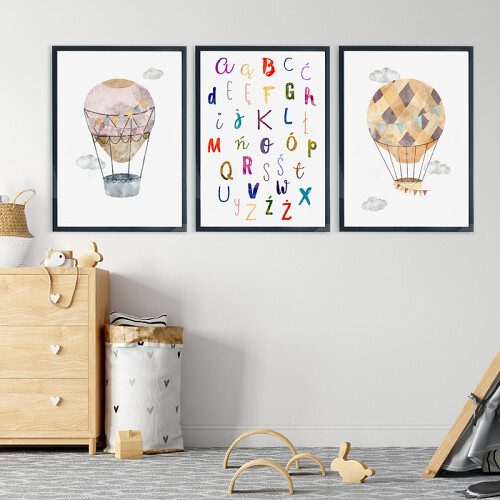 Galeria ścienna Kolorowy alfabet - zestaw plakatów dla dzieci